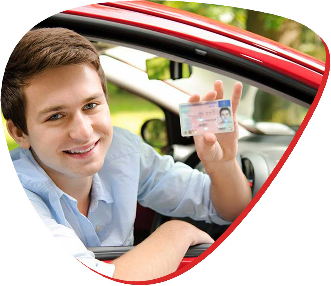 man with driver licence